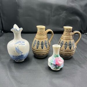 Lot of old of 4 antique mini vases Decorative Vases  Floral, Nautical, European